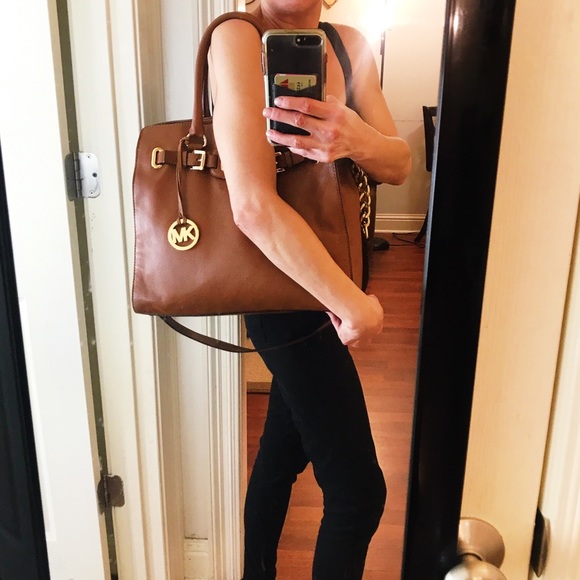 MK LG Luggage Tan Leather Hamilton Tote Satchel - Picture 10 of 10